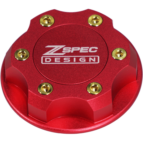 ZSPEC Billet Oil Filler Cap for Nissan/Infiniti/Datsun, Red Cap w/ Titanium Accents