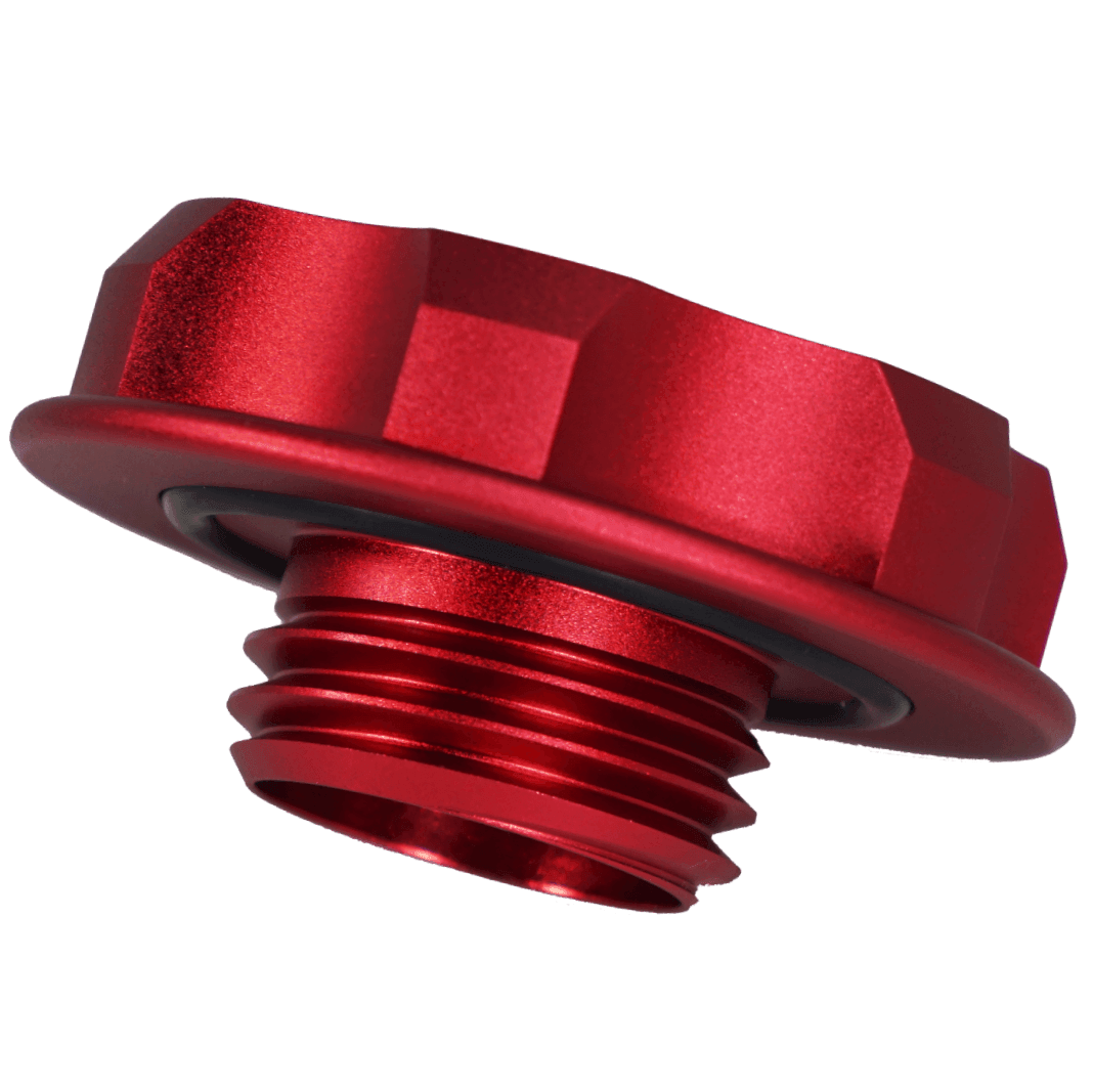 ZSPEC Billet Oil Filler Cap for Nissan/Infiniti/Datsun, Red Cap w/ Titanium Accents