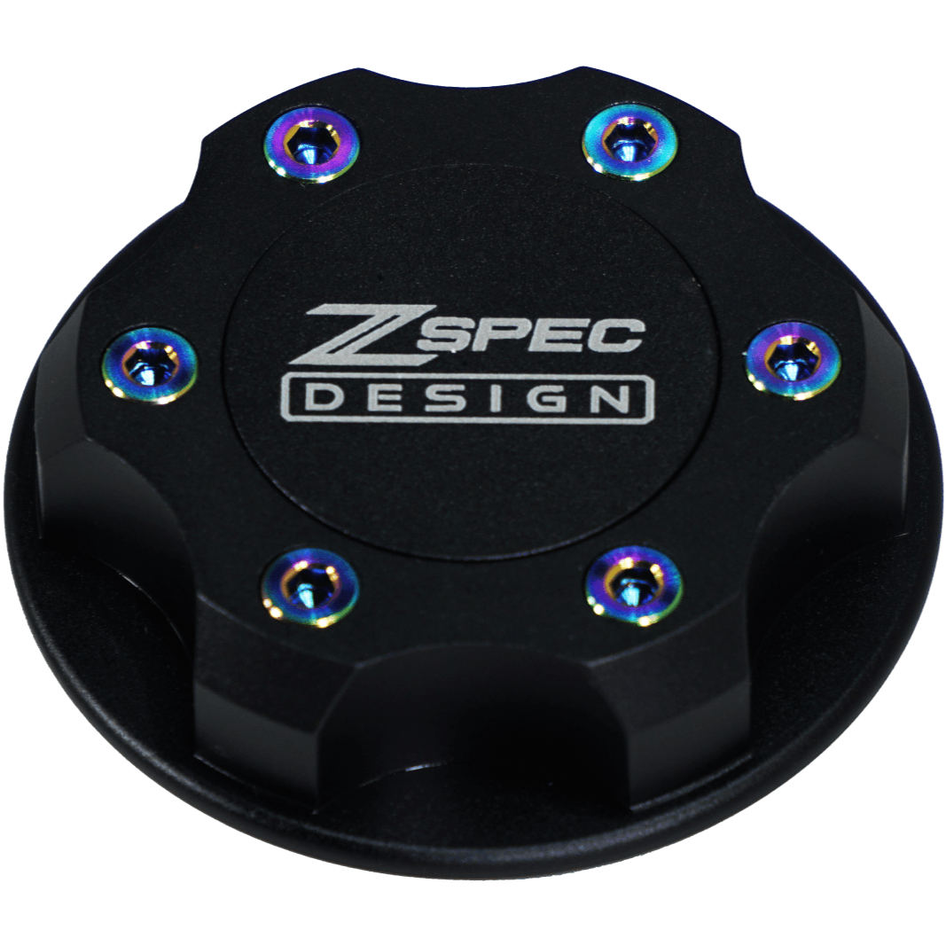 ZSPEC Billet Oil Filler Cap for Nissan/Infiniti/Datsun, Black Cap w/ Titanium Accent