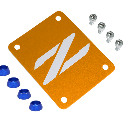 ZSPEC Orange-Gold PTU Holes Cover Plate for Z32 300zx, Billet, w/ Hardware