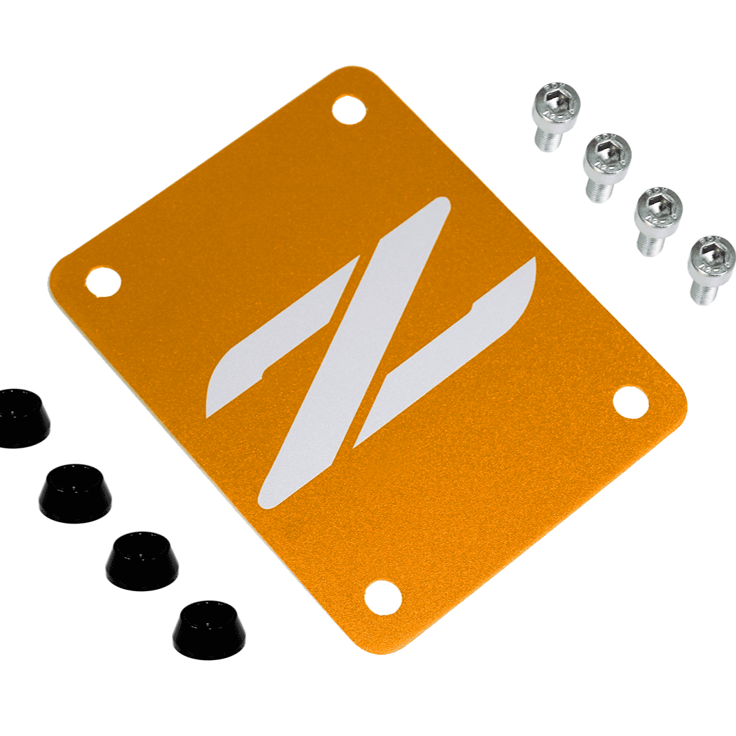 ZSPEC Orange-Gold PTU Holes Cover Plate for Z32 300zx, Billet, w/ Hardware