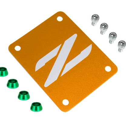ZSPEC Orange-Gold PTU Holes Cover Plate for Z32 300zx, Billet, w/ Hardware