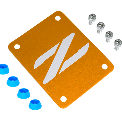 ZSPEC Orange-Gold PTU Holes Cover Plate for Z32 300zx, Billet, w/ Hardware