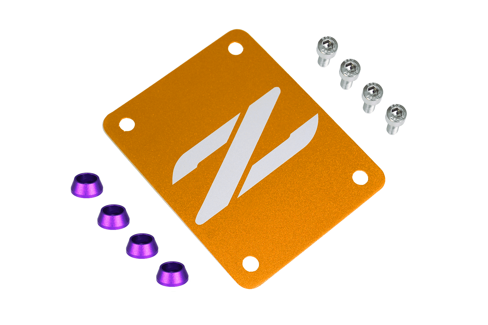 ZSPEC Orange-Gold PTU Holes Cover Plate for Z32 300zx, Billet, w/ Hardware