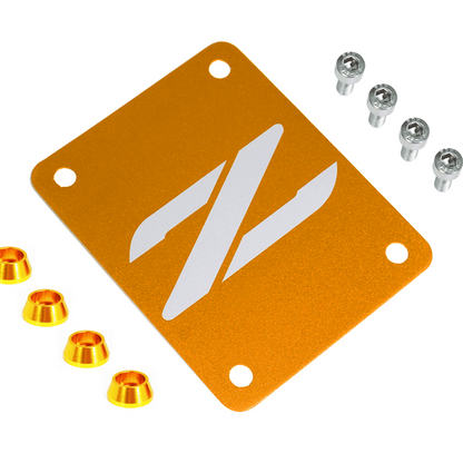 ZSPEC Orange-Gold PTU Holes Cover Plate for Z32 300zx, Billet, w/ Hardware