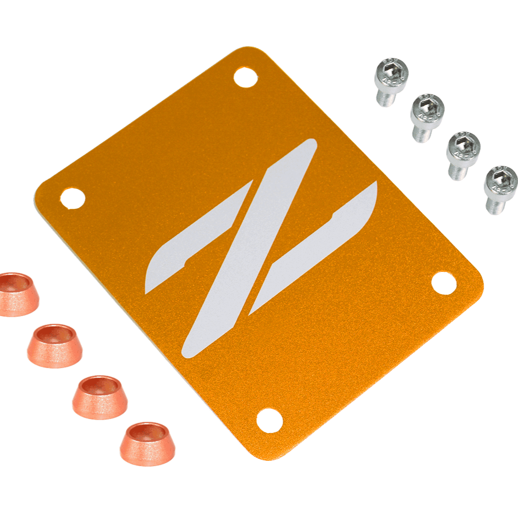 ZSPEC Orange-Gold PTU Holes Cover Plate for Z32 300zx, Billet, w/ Hardware