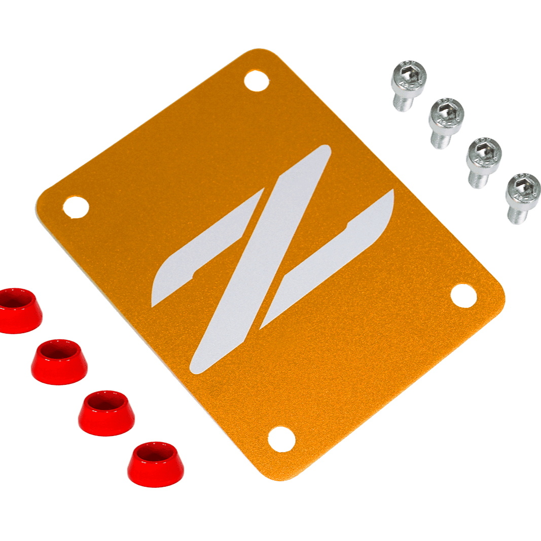 ZSPEC Orange-Gold PTU Holes Cover Plate for Z32 300zx, Billet, w/ Hardware