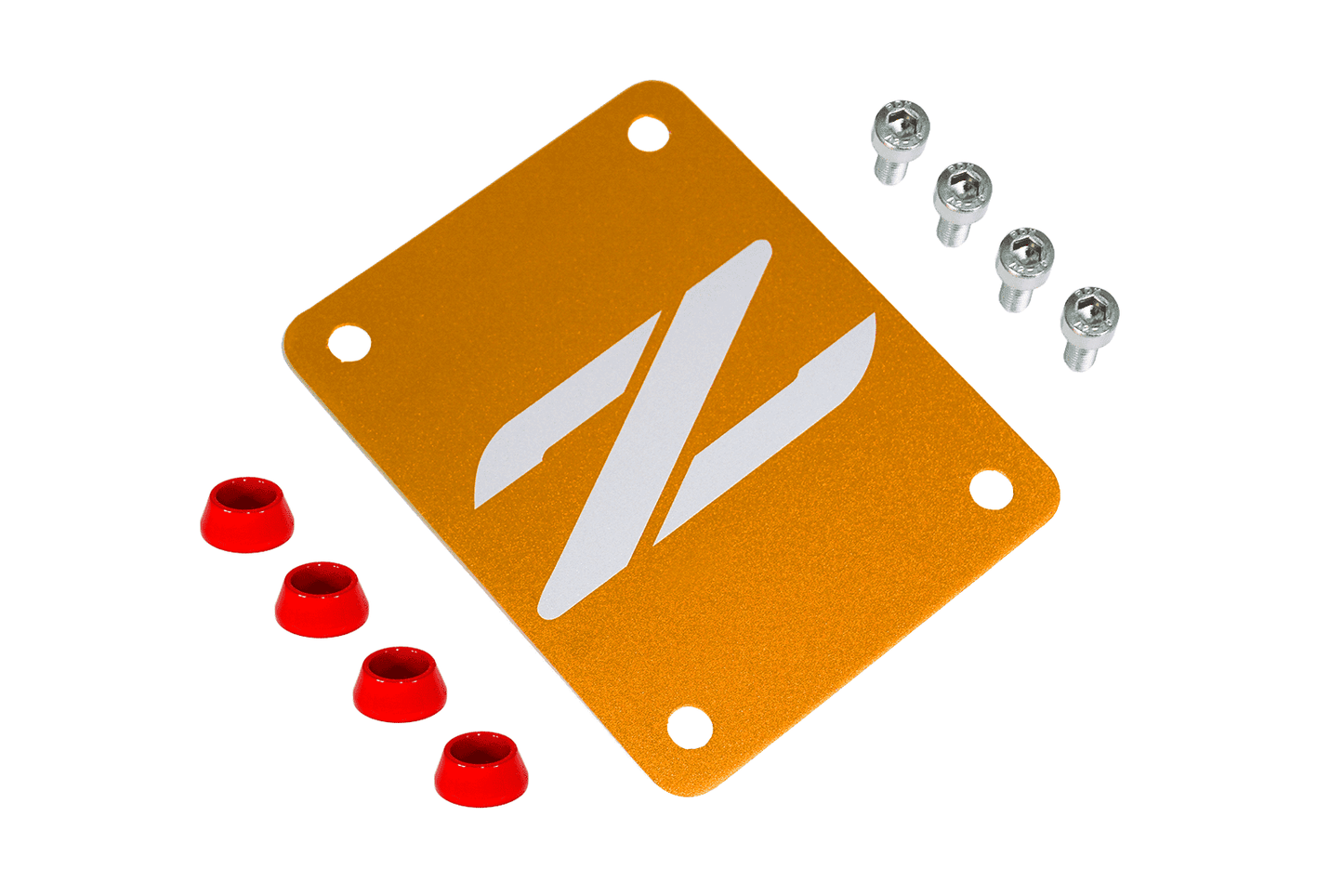 ZSPEC Orange-Gold PTU Holes Cover Plate for Z32 300zx, Billet, w/ Hardware