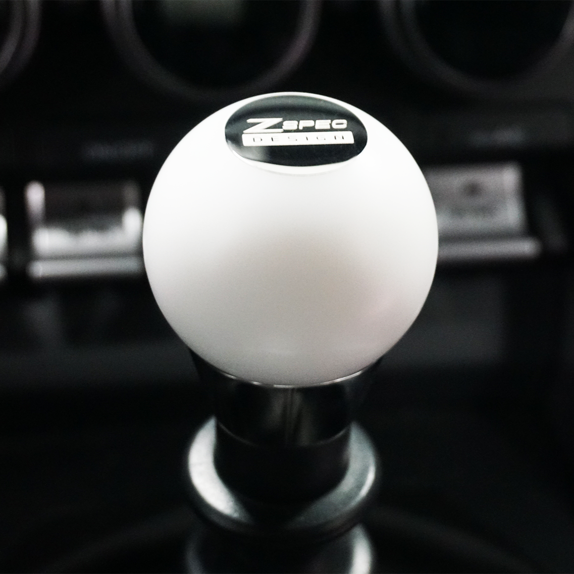 ZSPEC Round Shift Knob, M10-1.25, Delrin & Stainless, 207 Grams, 4-Speed Pattern