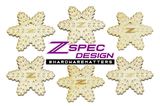 ZSPEC Laser-Engraved Wood Ornaments, Set of Six Nissan Z-Snowflakes, 3.75"