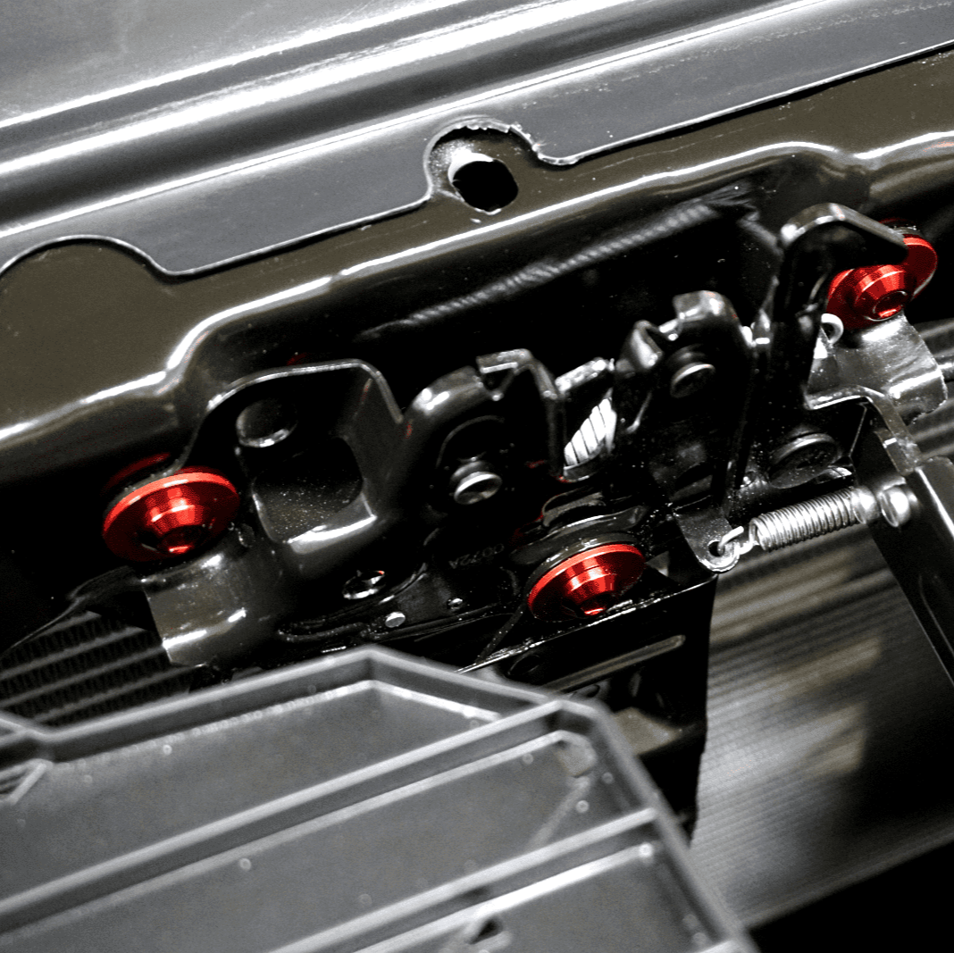 ZSPEC Hood Latch & Hinges Fasteners for '22+ Nissan Frontier D41, Titanium & Billet