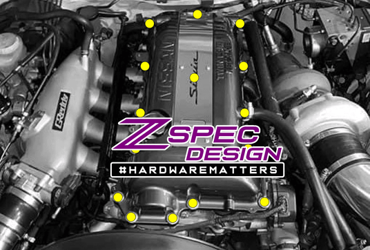 ZSPEC SR20DET (VTC "Black Top") Valve Cover Hardware Kit, Grade-5 Titanium