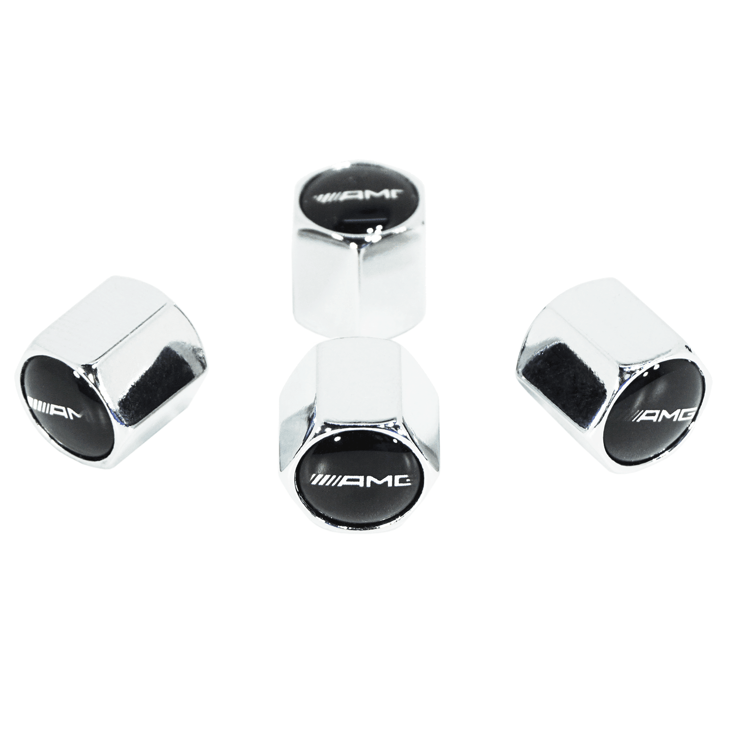 Chrome Valve Stem Tire Caps, Style: AMG