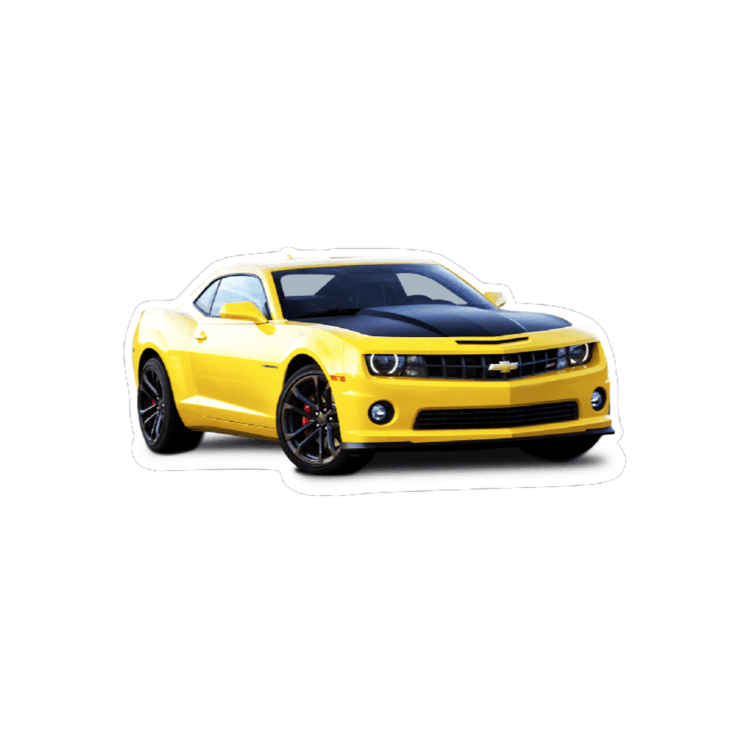 Chevrolet Camaro Sports Car Vinyl Decal / Sticker, Yellow