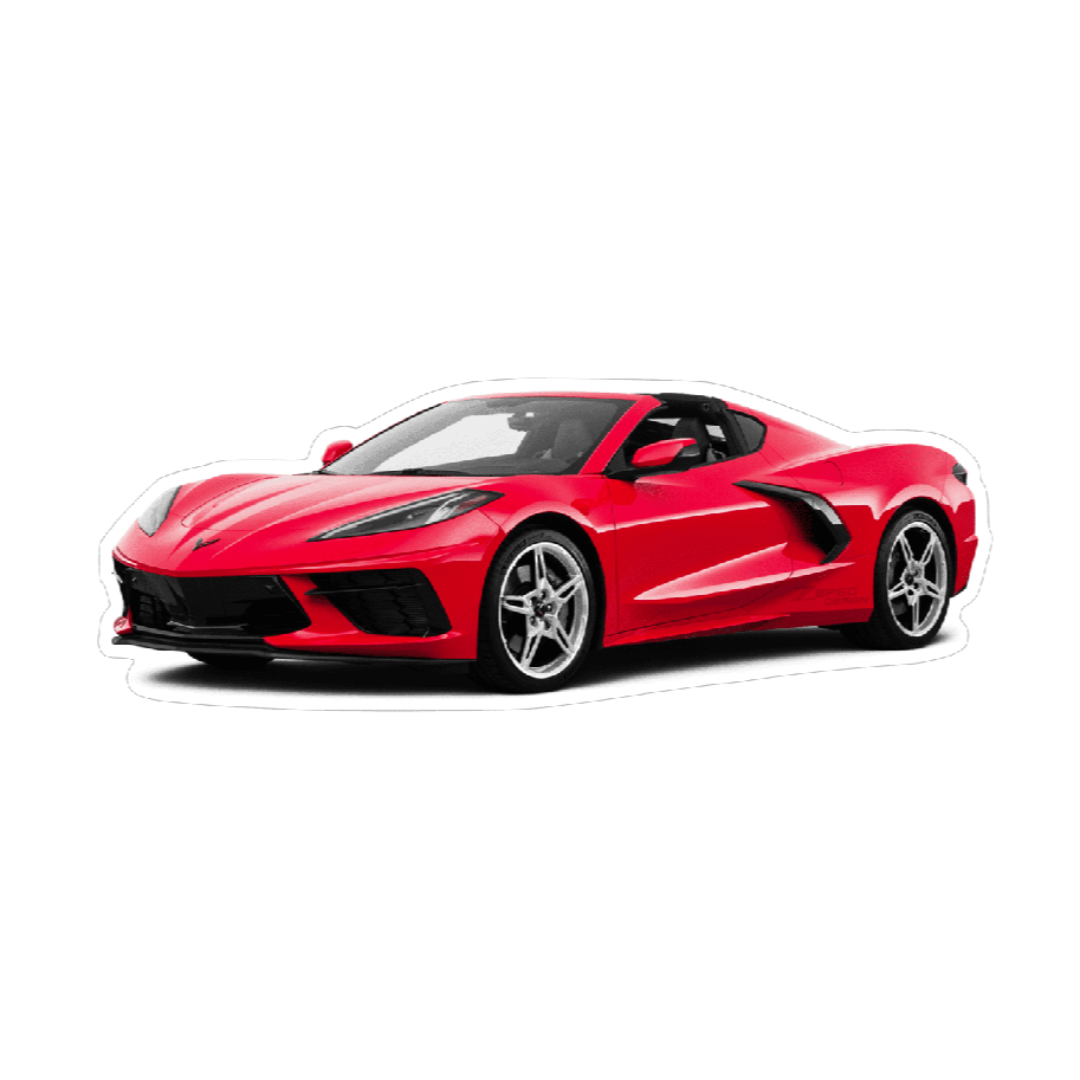 Chevrolet Corvette C8 Sports Car Vinyl Decal / Sticker, Red
