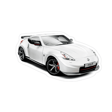 Nissan 370z Z34 V1 White NISMO Sports Car Vinyl Decal / Sticker