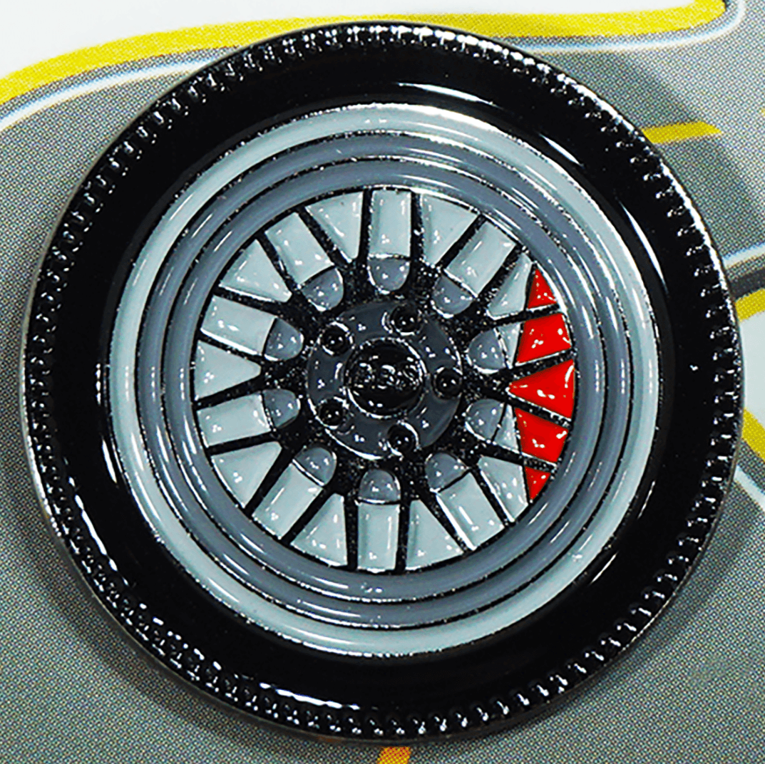 ZSPEC Wheel Pin - Mesh Classic Design - great for Lapels, Hats, Backpacks