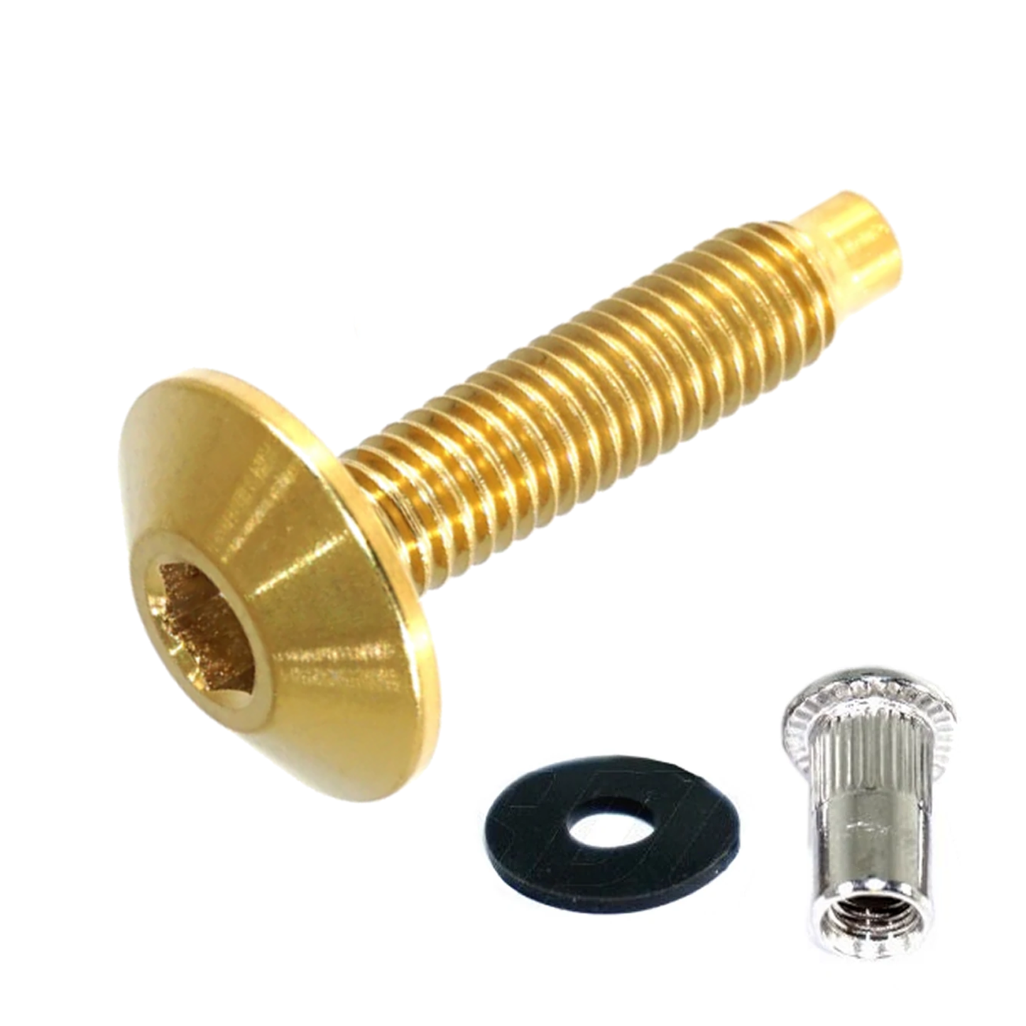 ZSPEC Low-Profile Body Kit Fastener, M5x20mm, Titanium w/ Rivet Nut, Sold per Each