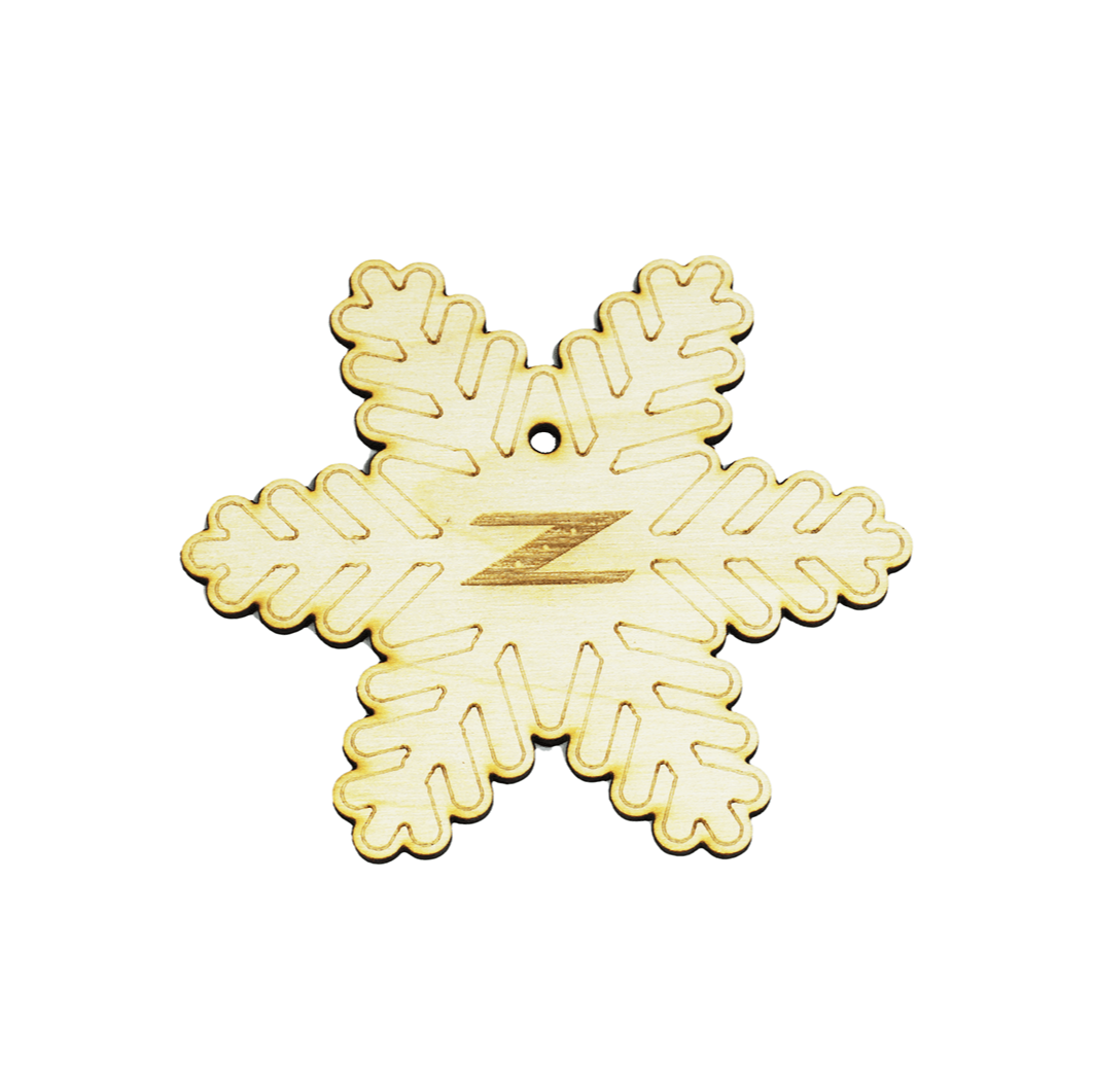 ZSPEC Laser-Engraved Wood Ornament, Nissan Z33/350z Snowflake-Style, 3.75"
