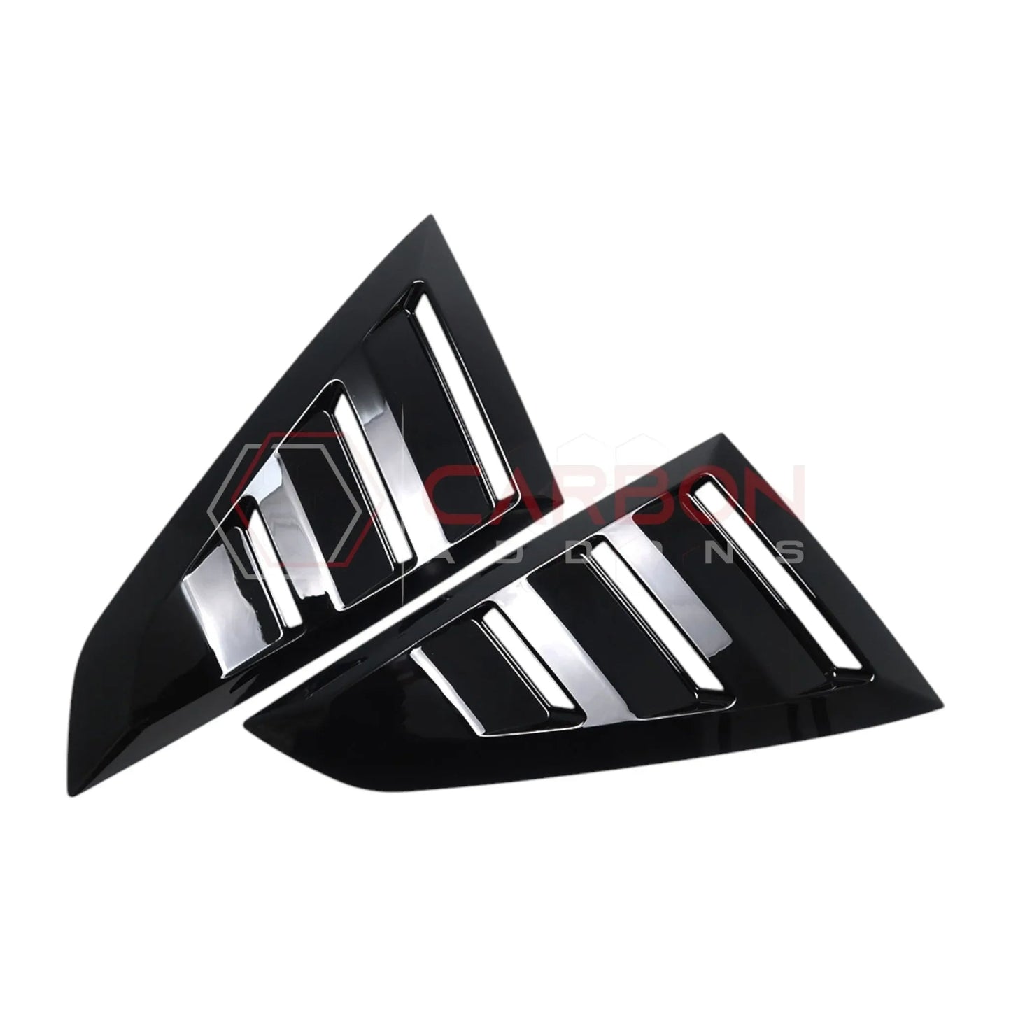 Rear Quarter Window Louvers for 2024+ Ford Mustang (Gloss Black ABS)