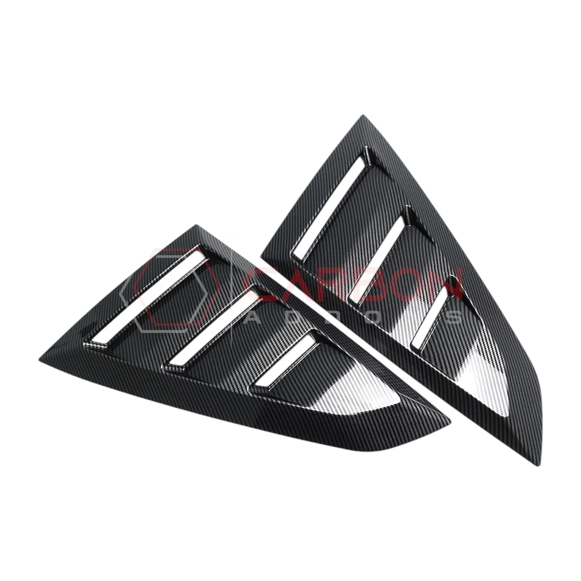 Rear Quarter Window Louvers for 2024+ Ford Mustang (Gloss Black ABS)