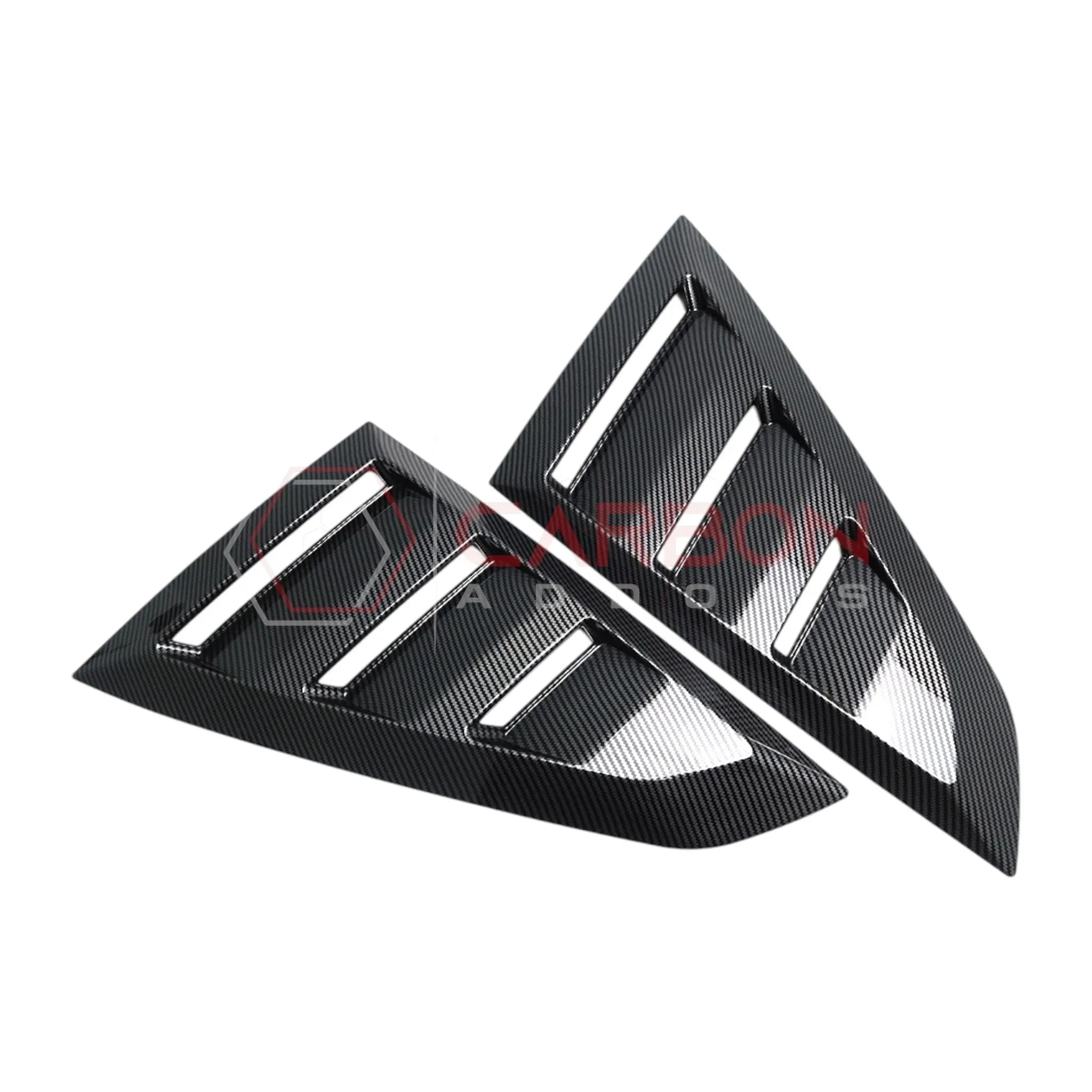 Rear Quarter Window Louvers for 2024+ Ford Mustang (Gloss Black ABS)