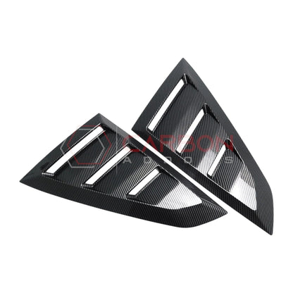 Rear Quarter Window Louvers for 2024+ Ford Mustang (Gloss Black ABS)
