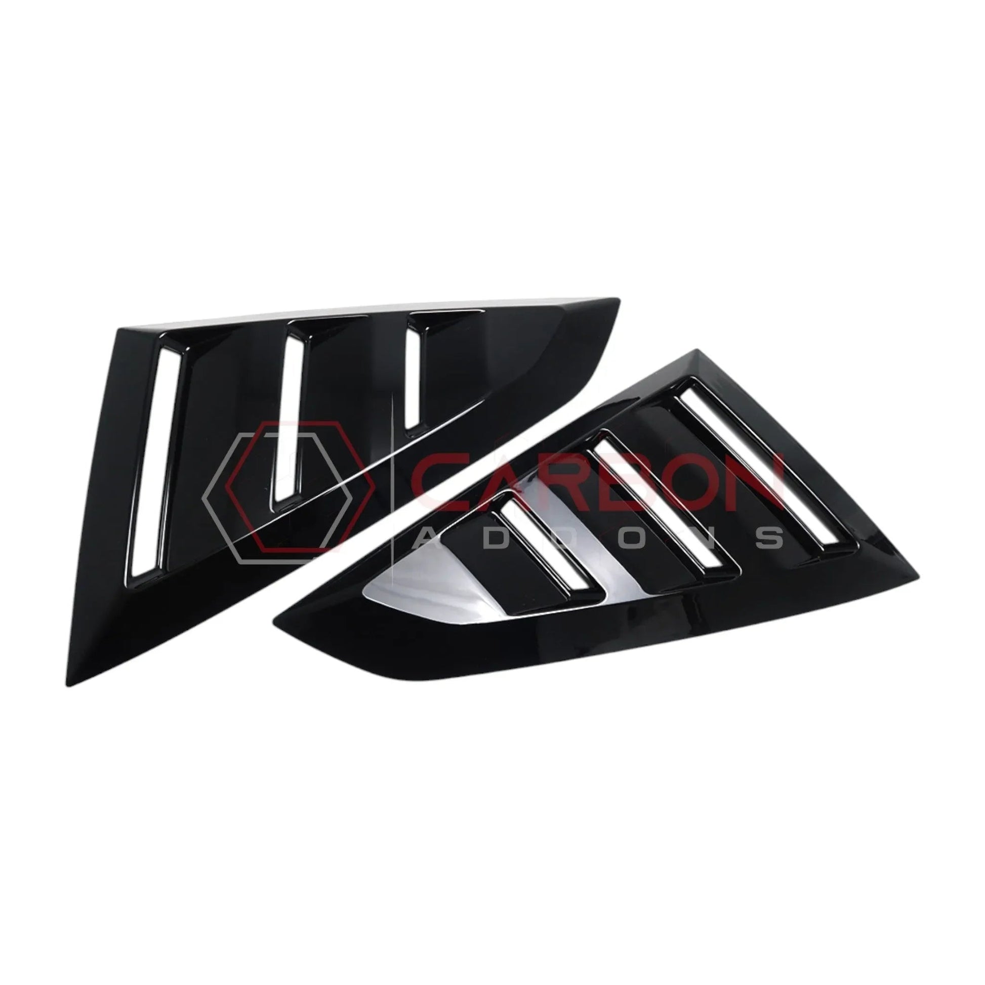 Rear Quarter Window Louvers for 2024+ Ford Mustang (Gloss Black ABS)