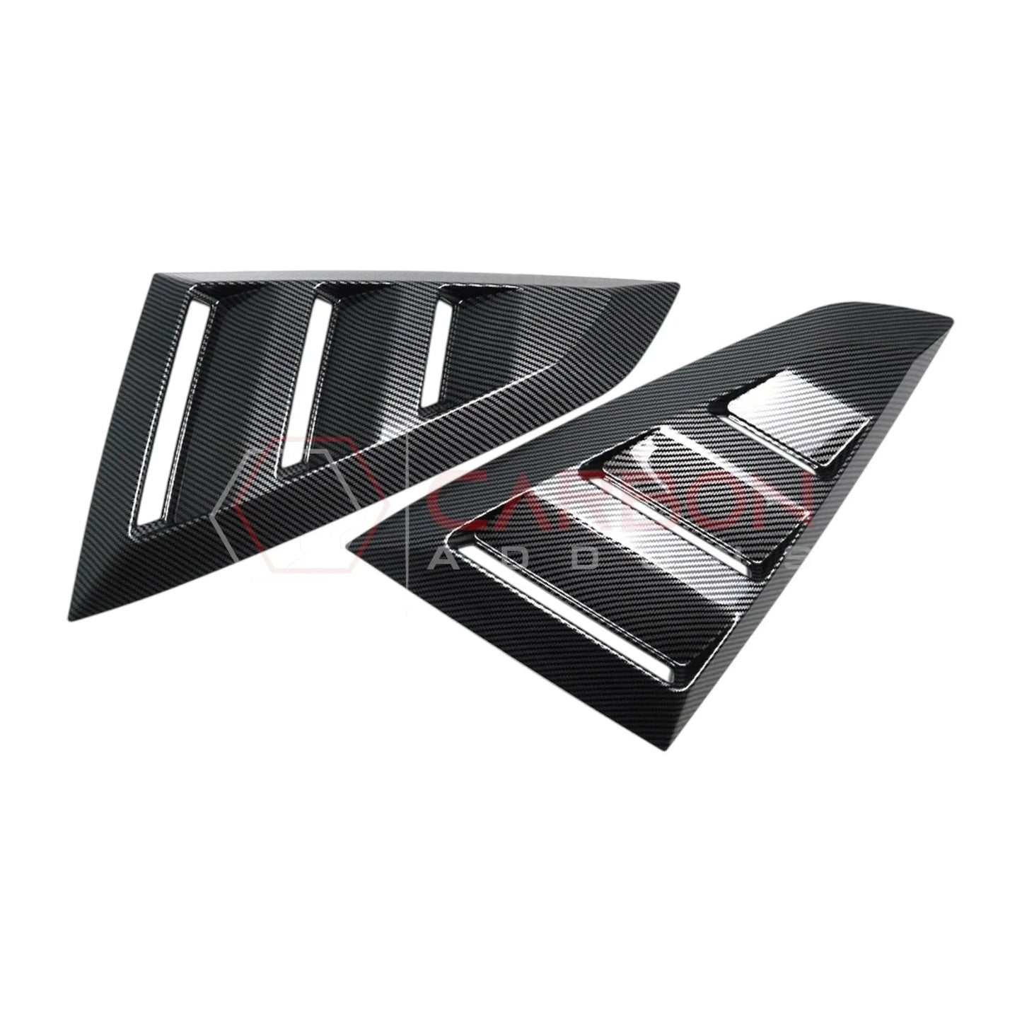 Rear Quarter Window Louvers for 2024+ Ford Mustang (Gloss Black ABS)