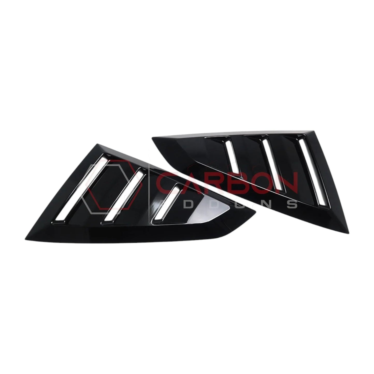 Rear Quarter Window Louvers for 2024+ Ford Mustang (Gloss Black ABS)
