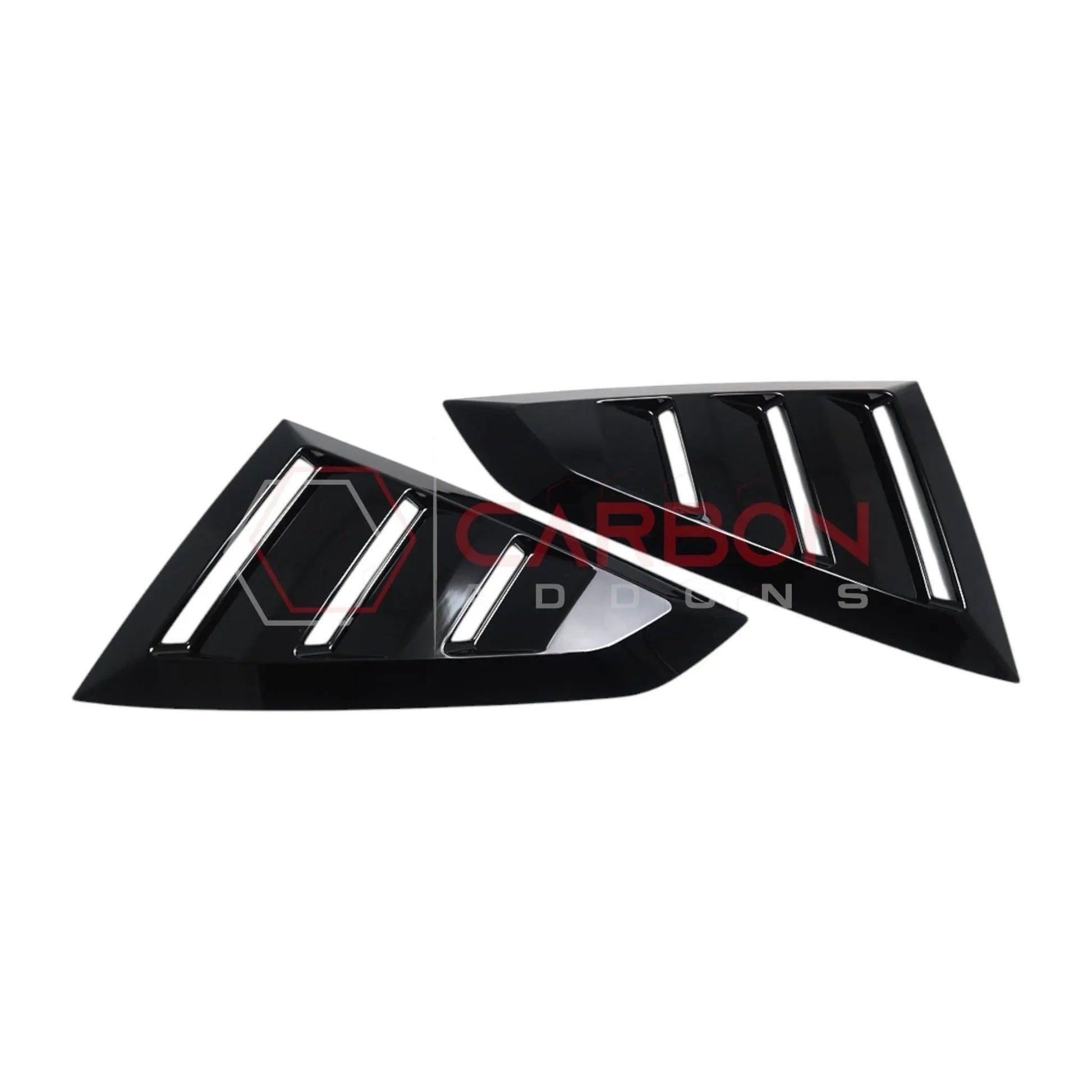 Rear Quarter Window Louvers for 2024+ Ford Mustang (Gloss Black ABS)