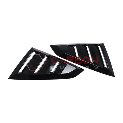 Rear Quarter Window Louvers for 2024+ Ford Mustang (Gloss Black ABS)