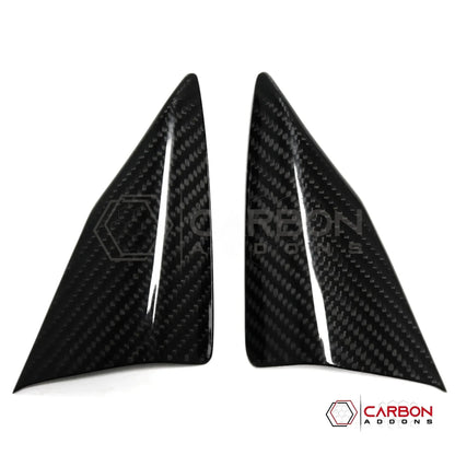 C8 Corvette Real Carbon Fiber Door Window A-Pillar Triangle Trim Covers | Interior Upgrade (2020–2026)