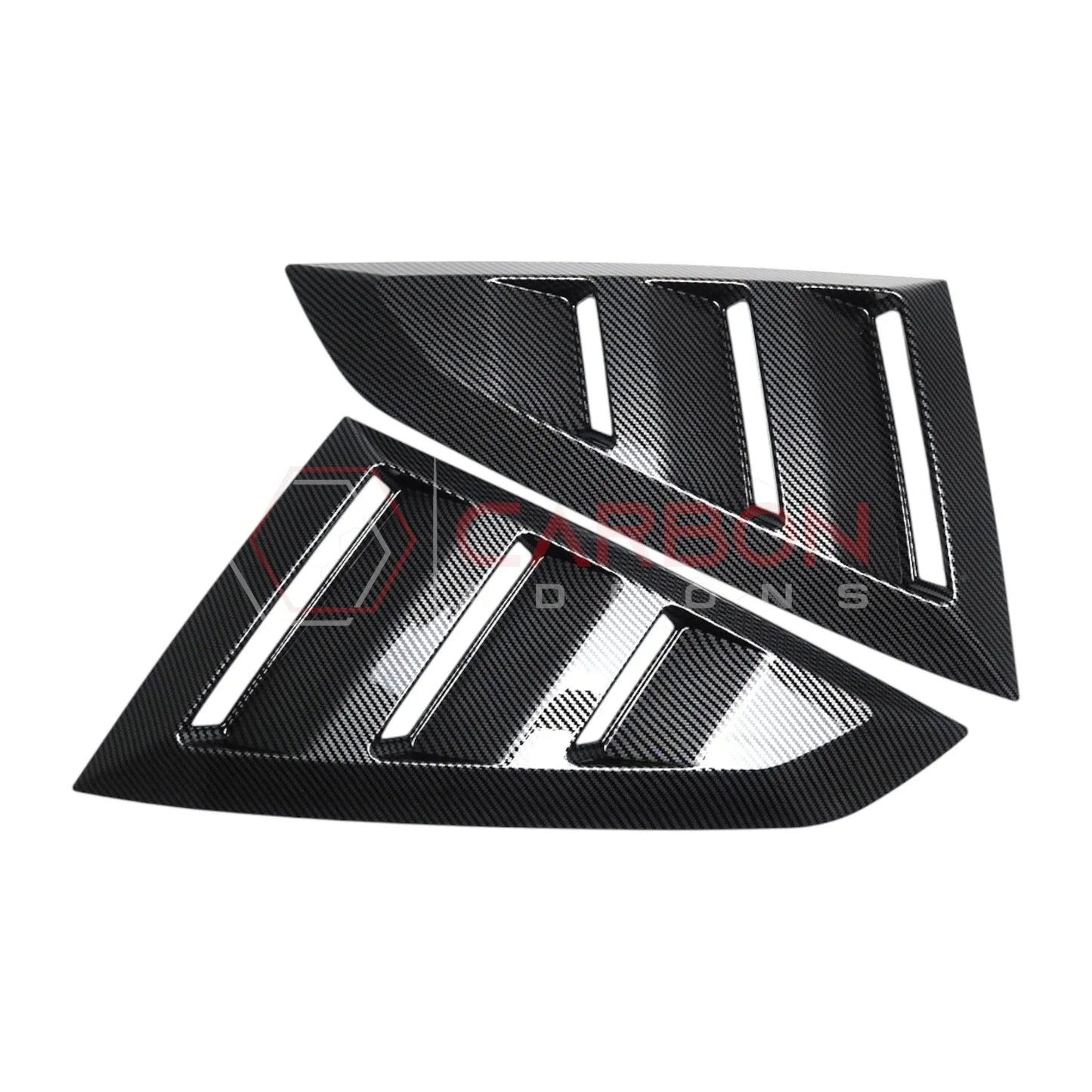 Rear Quarter Window Louvers for 2024+ Ford Mustang (Gloss Black ABS)