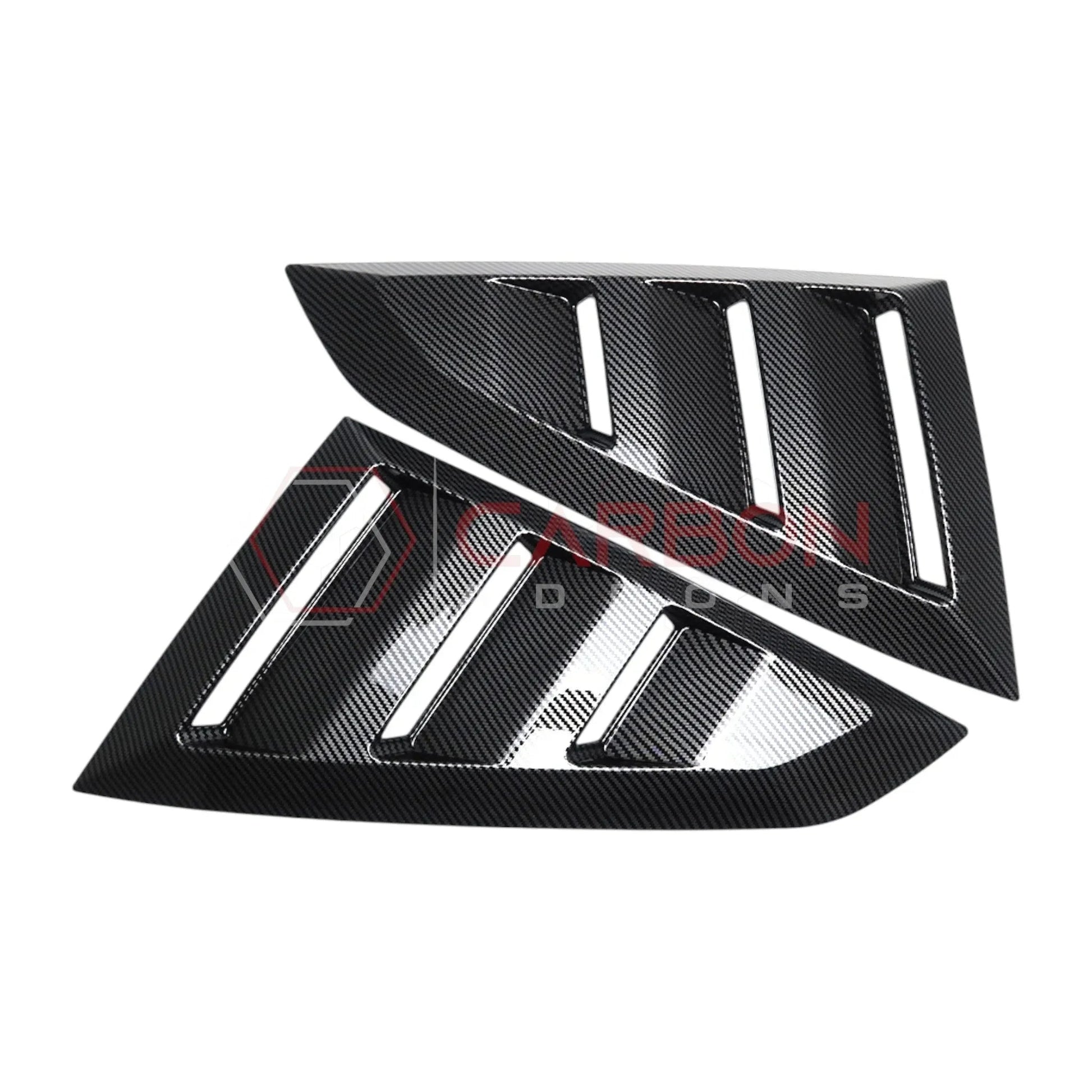Rear Quarter Window Louvers for 2024+ Ford Mustang (Gloss Black ABS)