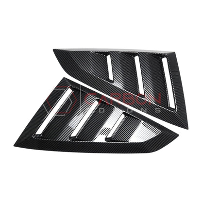 Rear Quarter Window Louvers for 2024+ Ford Mustang (Gloss Black ABS)