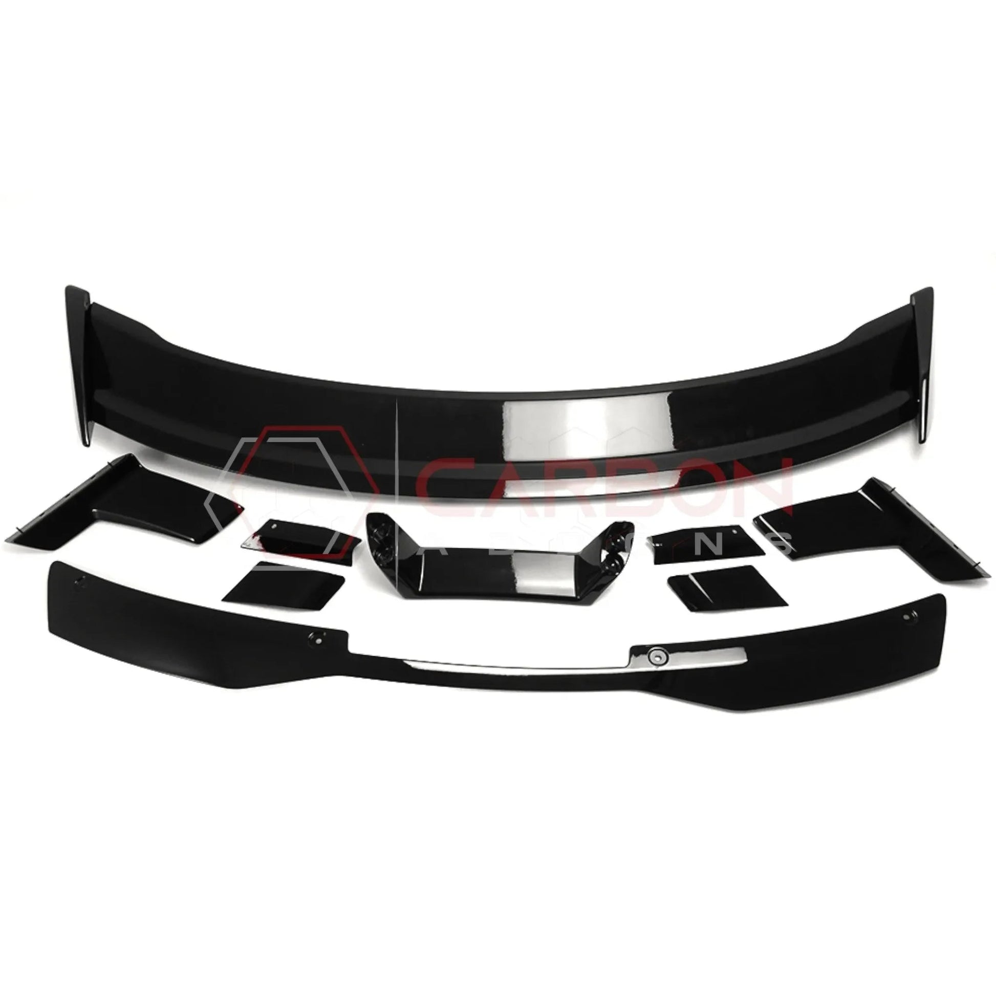 Dark Horse-Style Gloss Black Rear Spoiler with Integrated Gurney Flap for 2024+ Ford Mustang