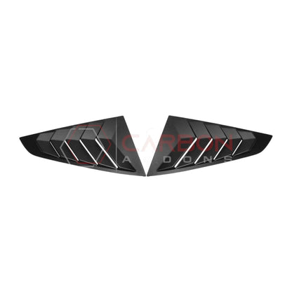 Real Carbon Fiber Rear Quarter Window Louvers for 2024+ Ford Mustang