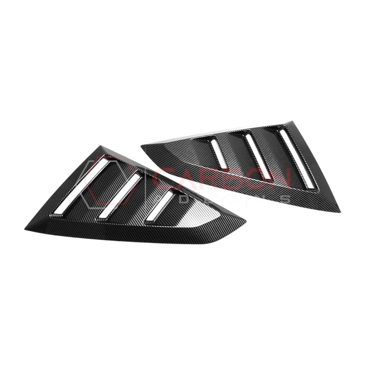 Rear Quarter Window Louvers for 2024+ Ford Mustang (Gloss Black ABS)