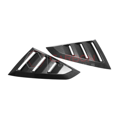 Rear Quarter Window Louvers for 2024+ Ford Mustang (Gloss Black ABS)