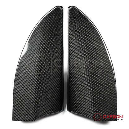 2021+ Ford F-150 Real Carbon Fiber Inner Door Triangle A-Pillar Trim Covers