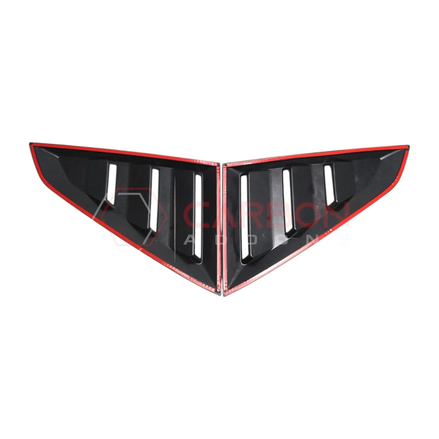 Rear Quarter Window Louvers for 2024+ Ford Mustang (Gloss Black ABS)