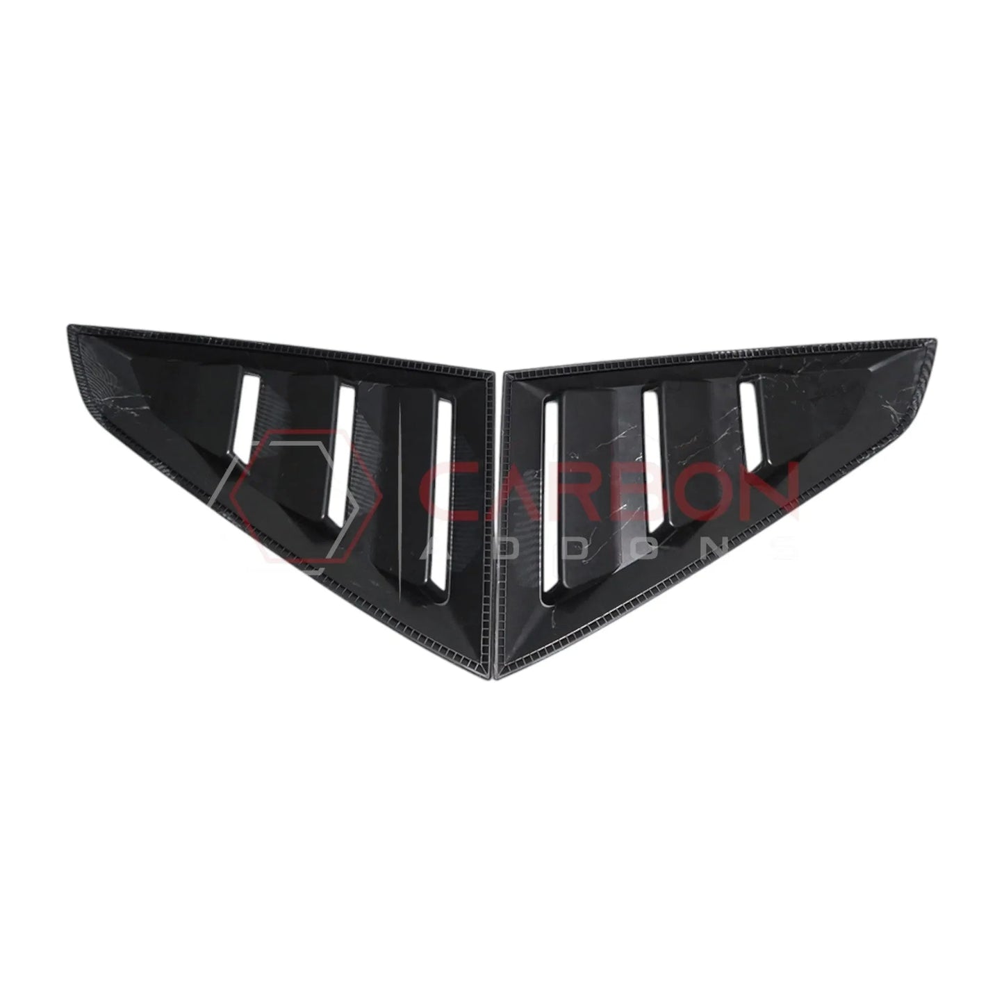 Rear Quarter Window Louvers for 2024+ Ford Mustang (Gloss Black ABS)