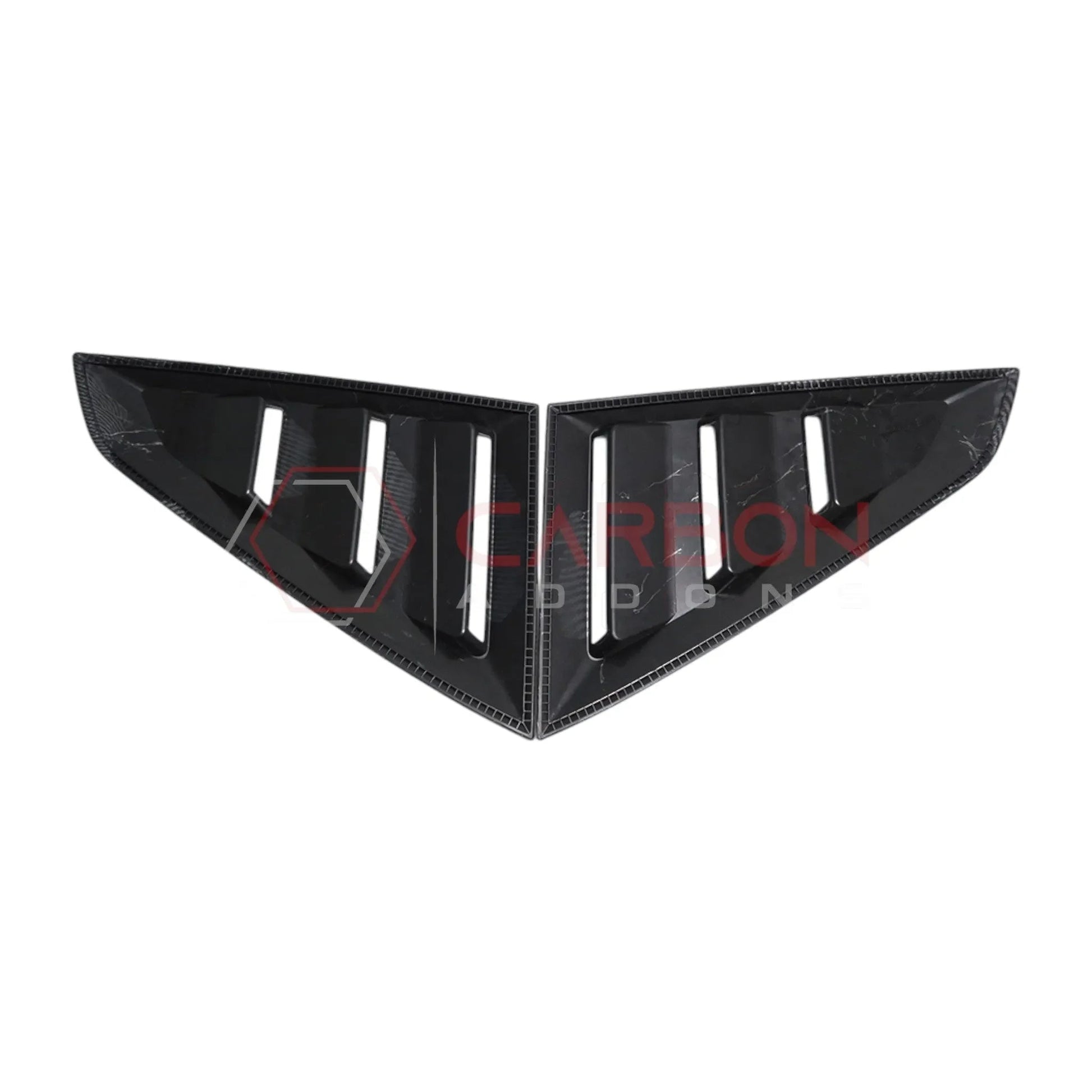 Rear Quarter Window Louvers for 2024+ Ford Mustang (Gloss Black ABS)