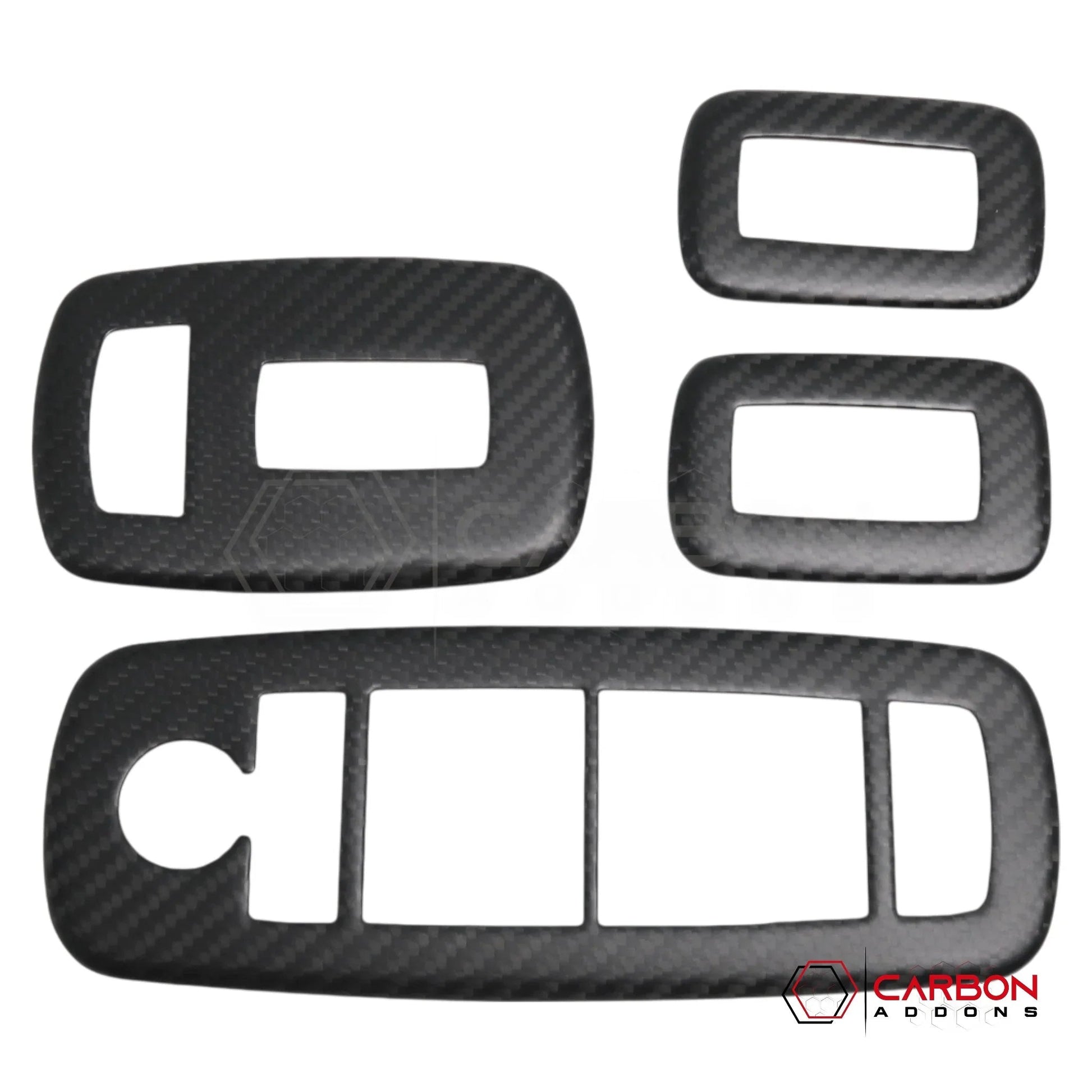 2019+ RAM 1500/TRX/RHO Interior Window Switch Trim Hard Carbon Fiber Cover
