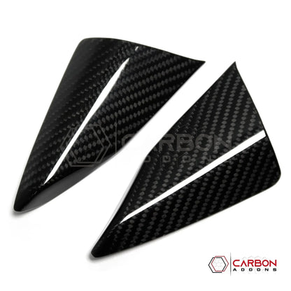 C8 Corvette Real Carbon Fiber Door Window A-Pillar Triangle Trim Covers | Interior Upgrade (2020–2026)