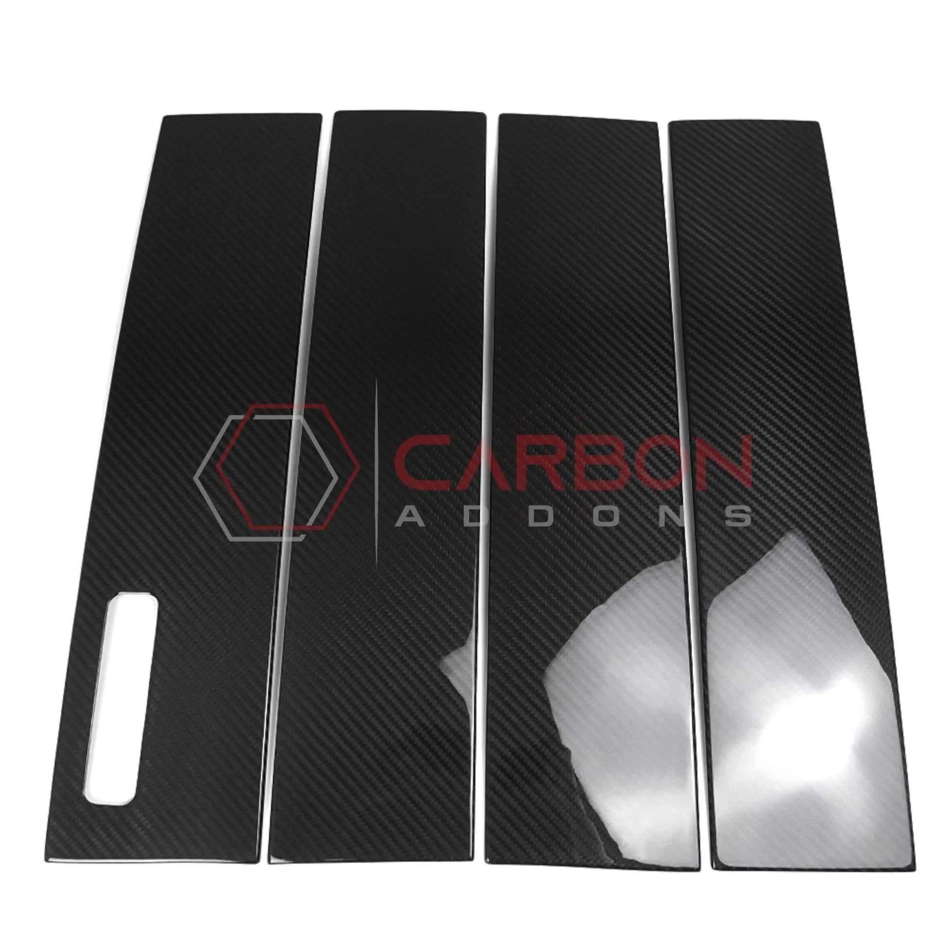 Ford F150 2021-Up Door Window B Pillar Post Panel Carbon Fiber Exterior Trim