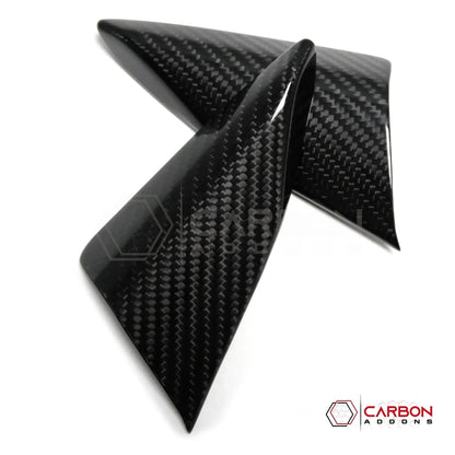 C8 Corvette Real Carbon Fiber Door Window A-Pillar Triangle Trim Covers | Interior Upgrade (2020–2026)
