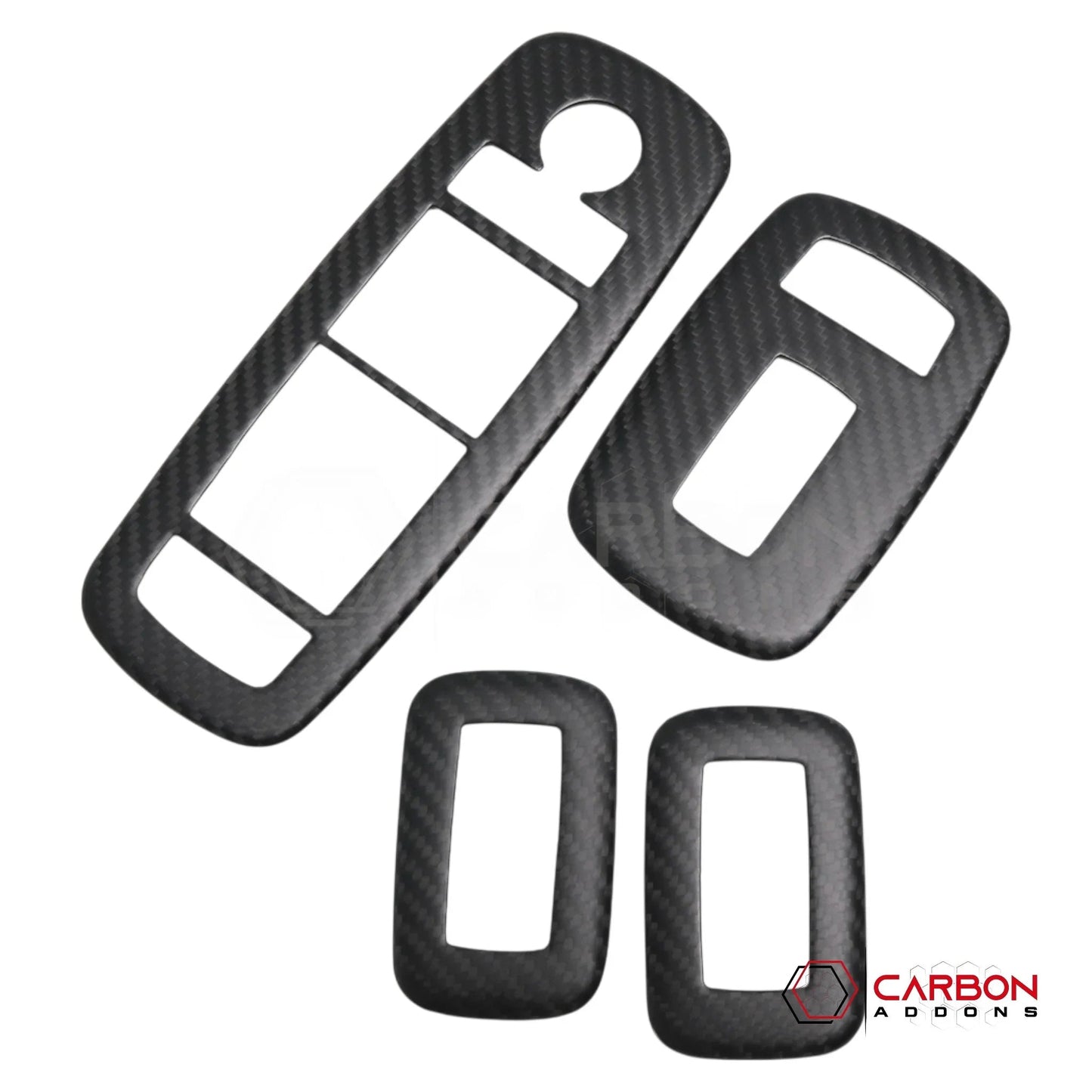 2019+ RAM 1500/TRX/RHO Interior Window Switch Trim Hard Carbon Fiber Cover