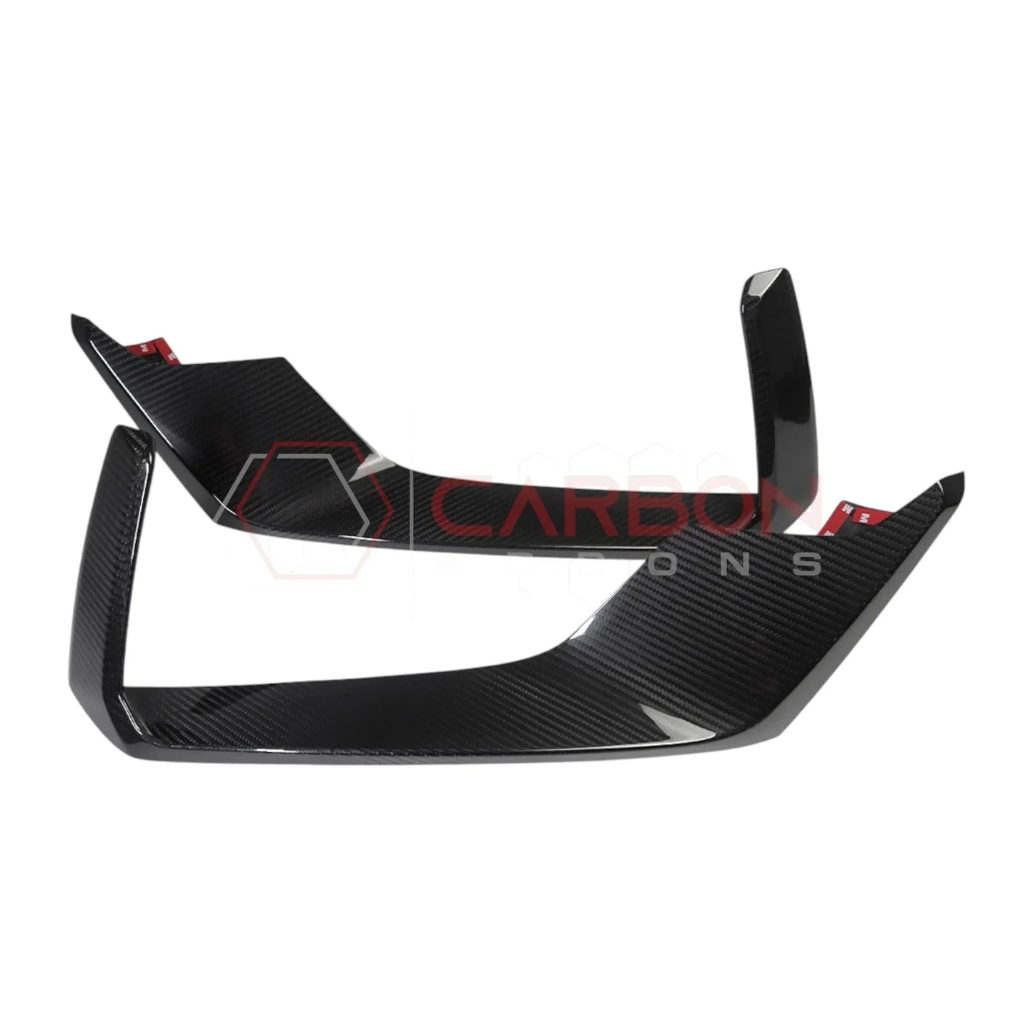 Real Carbon Fiber Lower Fog Light Trim Covers for 2024+ Ford Mustang Dark Horse